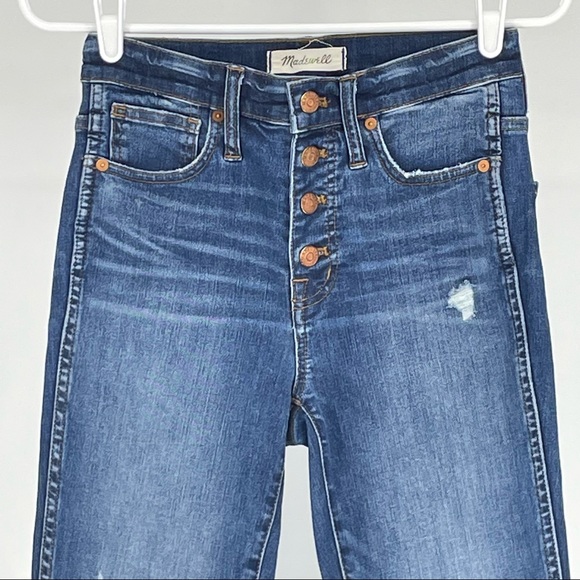 MADEWELL 10” HIGH RISE SKINNY JEANS HEM EDITION 26” BLUE 25 - Picture 6 of 14